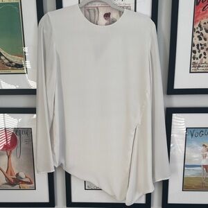 Babaton Cream Asymmetrical Blouse